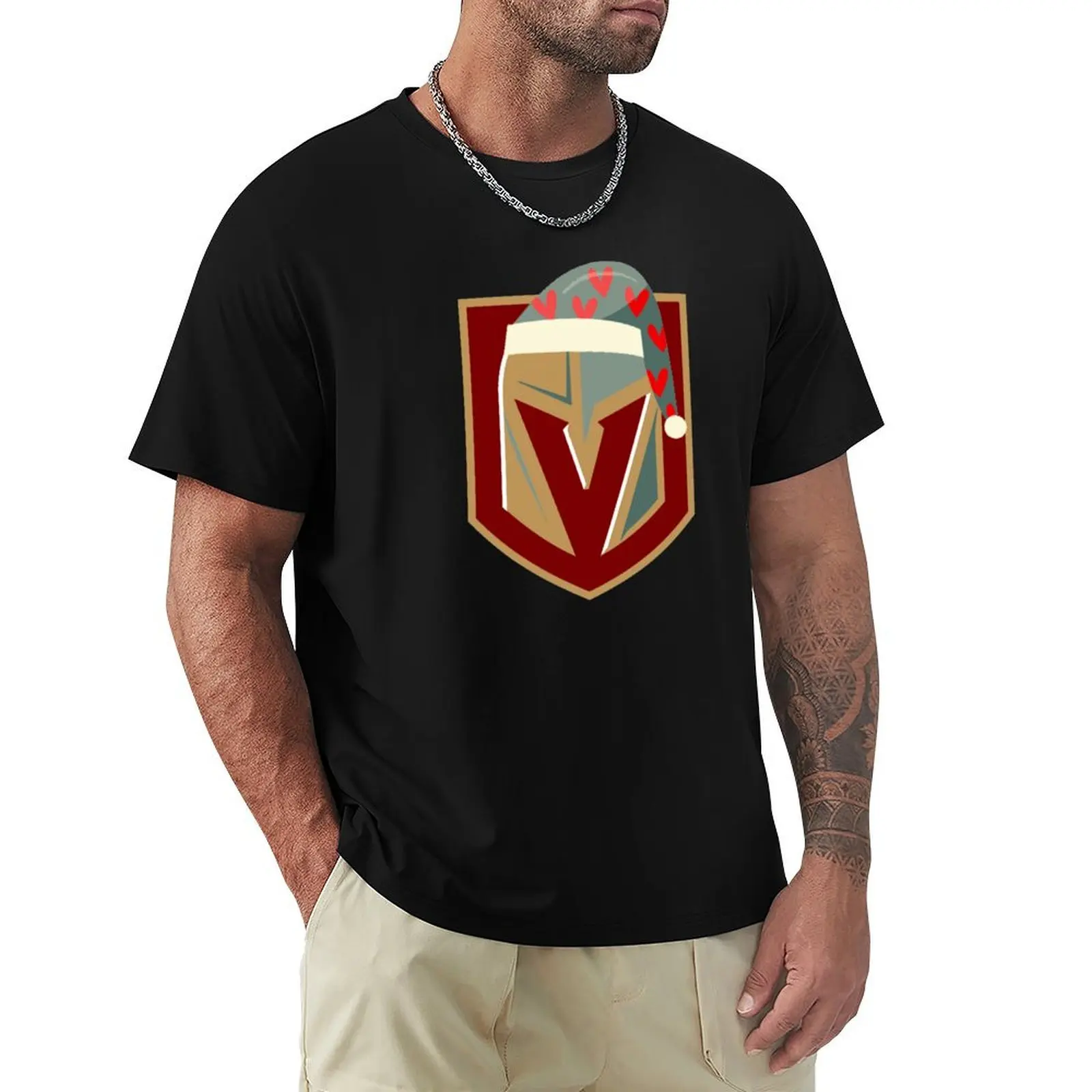 

Merry Christmas - Happy Holidays - Winter Hockey - Stay Golden Print Pattern Hockey is back Hockey Illustration T-Shirt