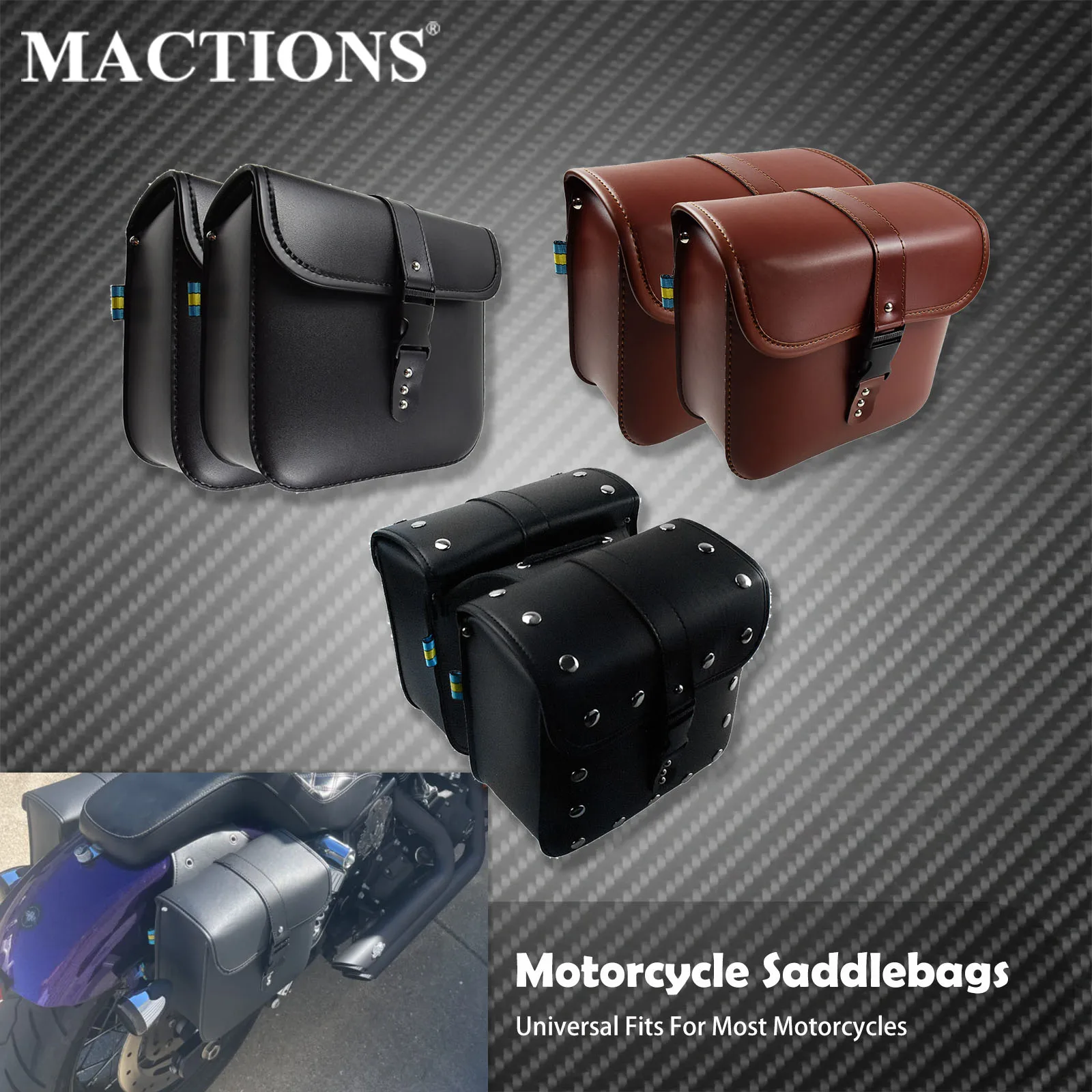 

Motorcycle Saddlebags Side Tool Bag Storage Luggage Bag Fork Waterproof Bags For Harley Sportster Touring Softail Dyna For Honda