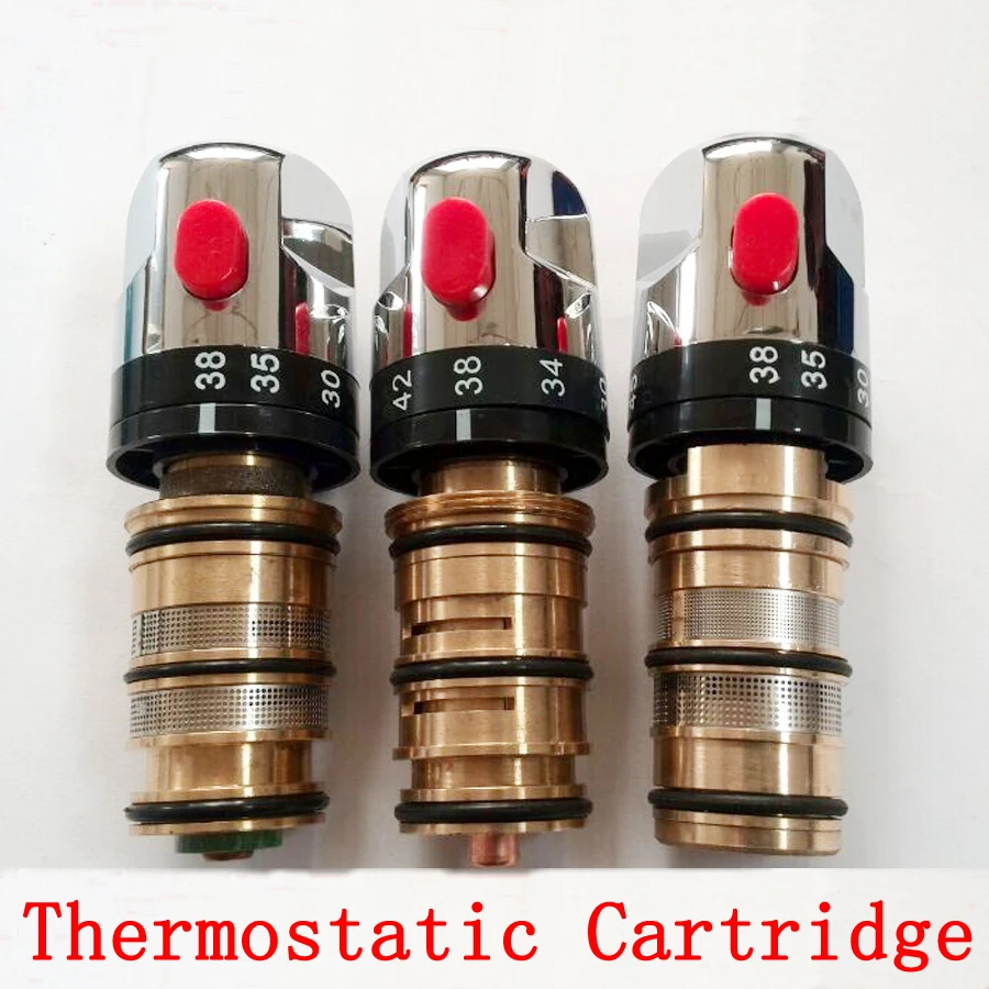 Bathroom shower faucet thread/top wire thermostatic cartridge, Brass thermostatic valve mixer for solar water heater