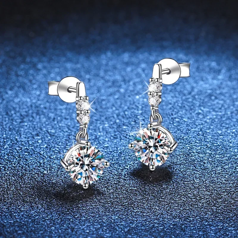 Solid 14K White Gold AU585 Platinum PT950 Earrings earrings earrings female moissanite earrings tassel spirit earrings