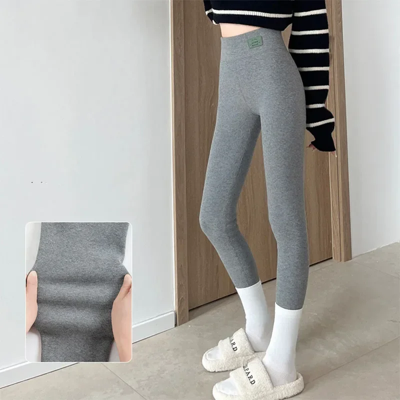 Knitted Lamb Women's Wool Leggings Autumn Winter High Waisted Skinny Stretch Keep Warm Leggings New Outdoor Fleece Cotton Pants