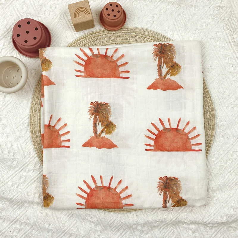 طقم ملاءة سرير أطفال من القطن الخيزران لحديثي الولادة، غطاء من الكتان لغطاء فراش الأطفال