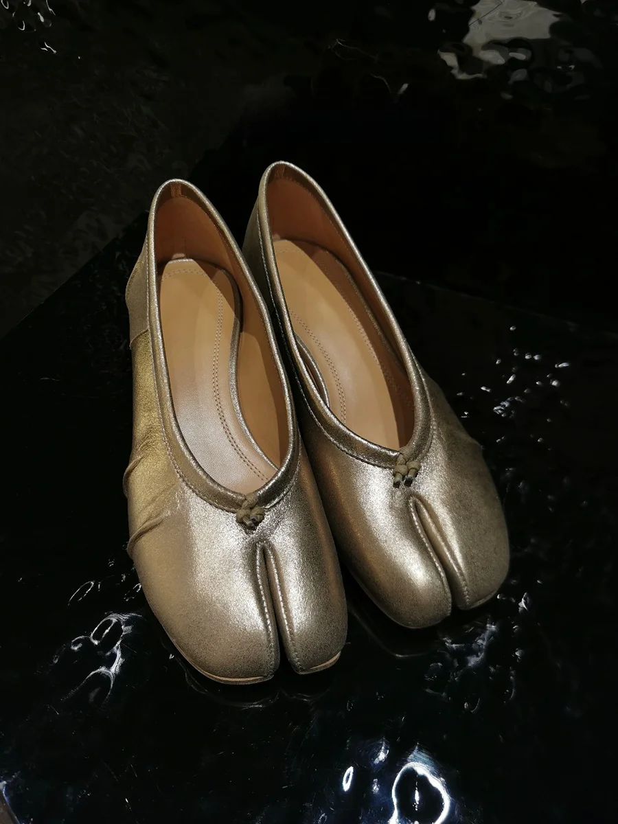 leather-version-ballet-flat-shoes-women's-spring-autumn-new-commute-outdoor-wear-slip-on-low-cut-single-shoes-fashionable