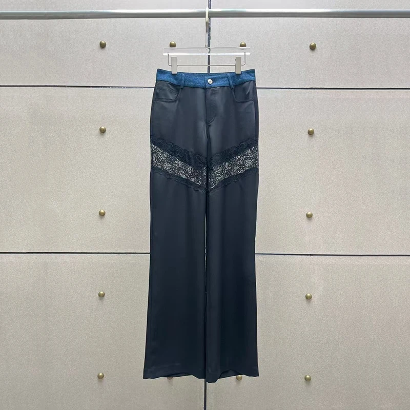 Nothing jeans, lace patchwork wide-leg pants, stylish sexy pants, high quality, autumn, new, 2024y2k