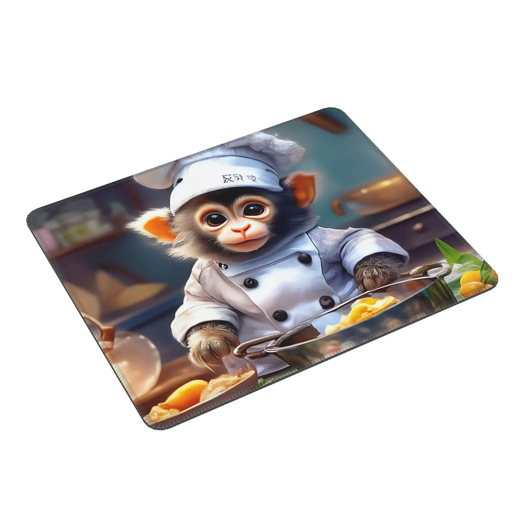 Cute monkey chef Mouse Pad Computer Keyboard Mouse Mat Gaming PC Laptop Desk Mat Office Accessories Table Mats