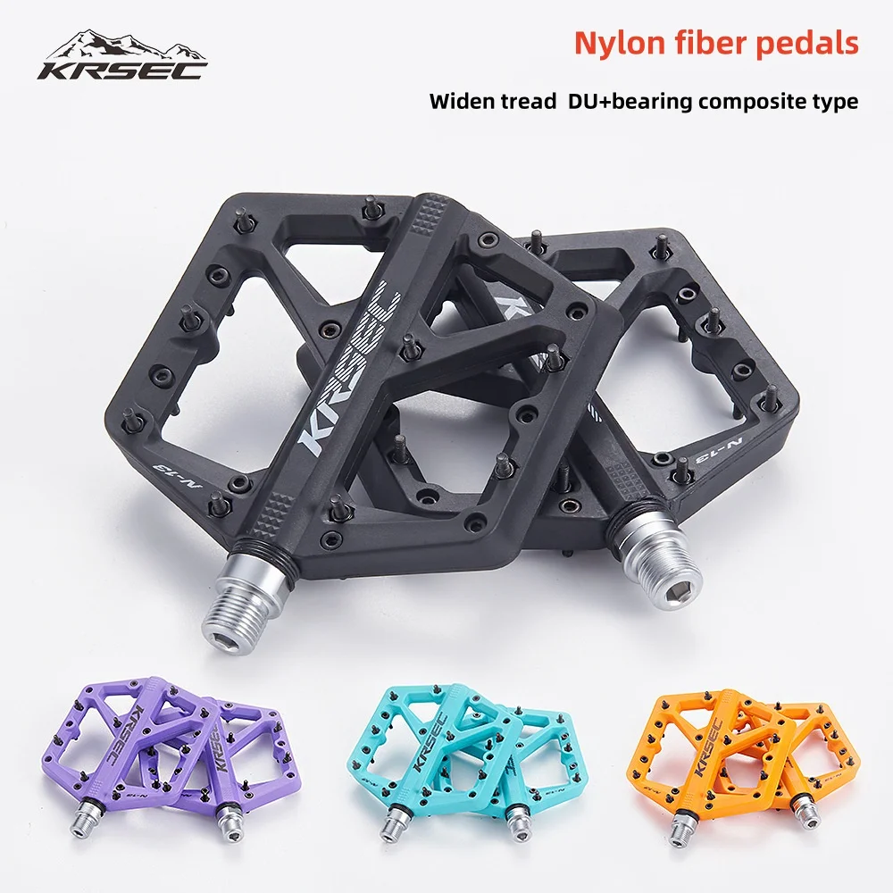 

New Bicycle Pedals Mtb Nylon Platform Footrest Flat Mountain Bike Paddle Grip Pedalen Bearings Footboards Cycling Foot Hold