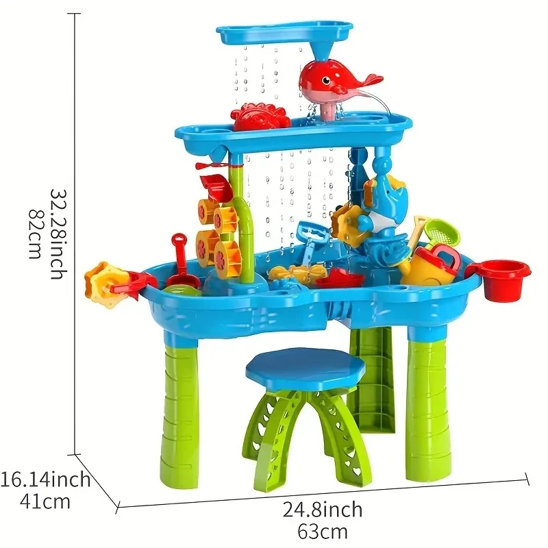 Strandtafel voor kinderen Waterval Speeltafel Waterpark Waterzwembad Zandtafel Binnen Buiten Multifunctioneel strandspeelgoed