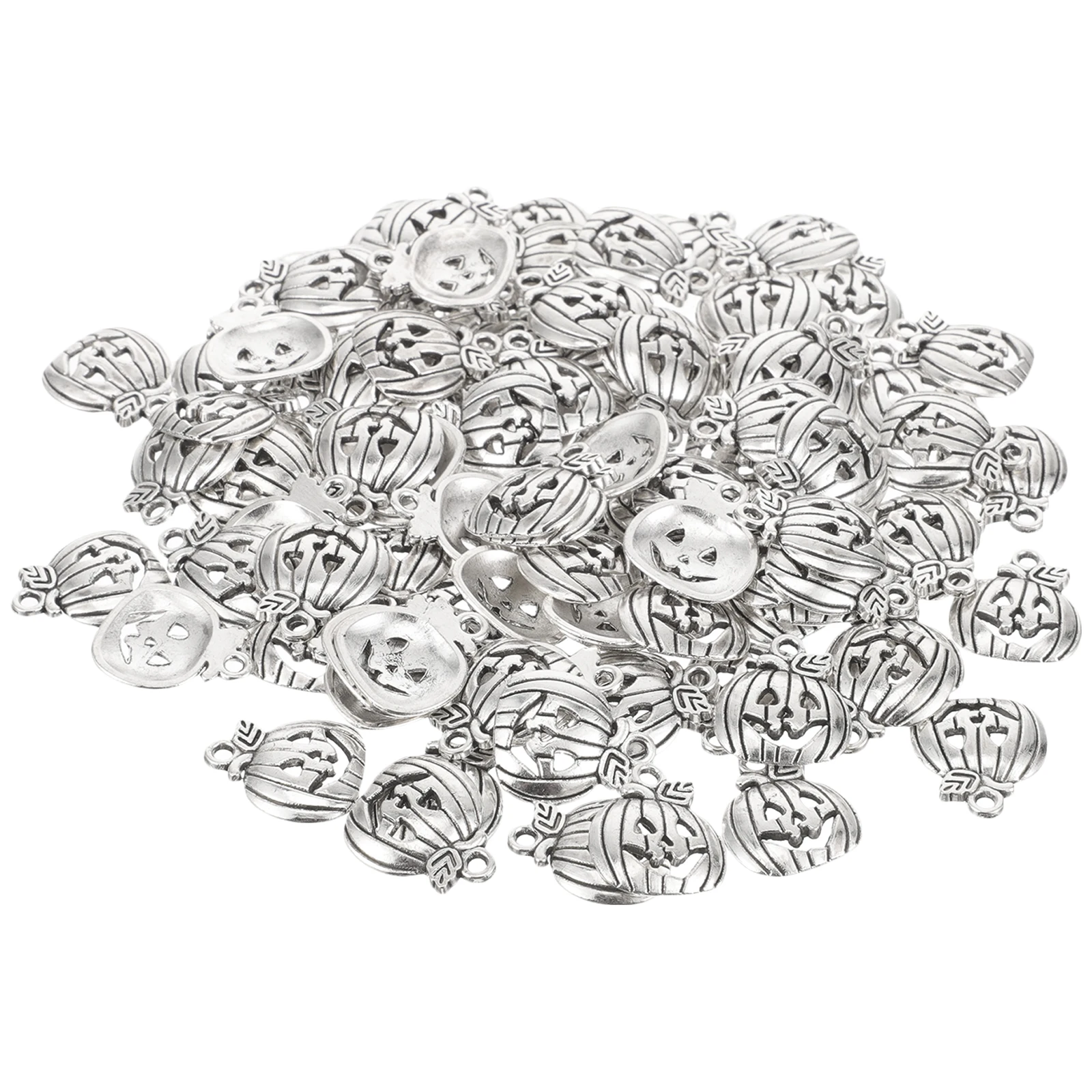 

100pcs Alloy Pumpkin Charms Vintage Silver Ornaments for DIY Necklace Bracelet Earrings Jewelry Making Accessories Fall Style