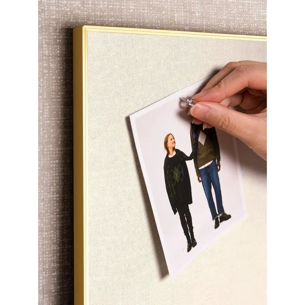 Quadro de Cortiça Branco Aveia 20x30 Polegadas com Moldura Dourada e 10 Alfinetes