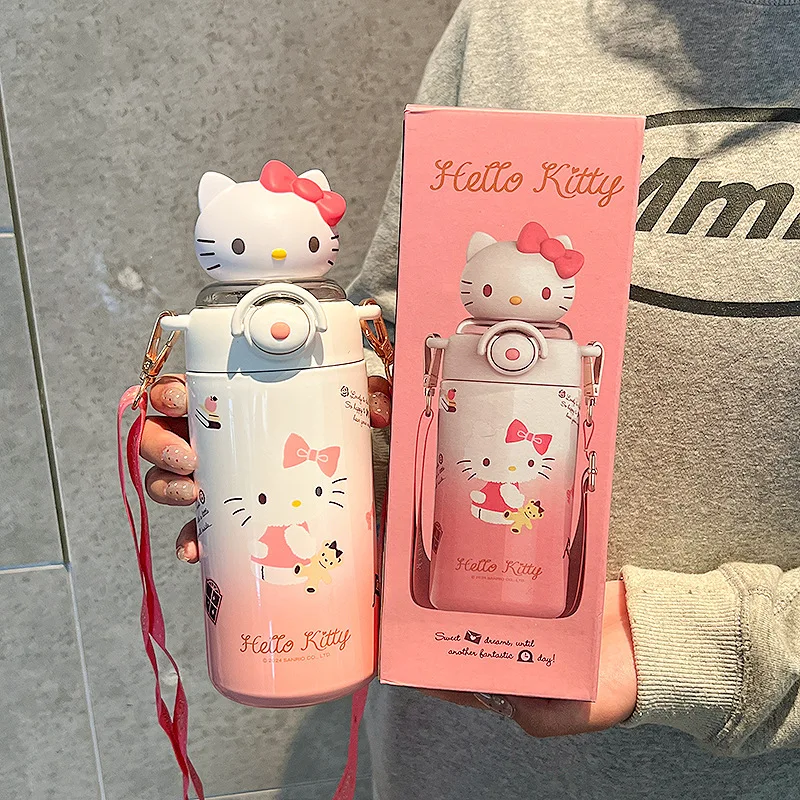 

Authentic Sanrio Insulated Hello Kitty Kuromi Cup with High Appearance Water Cup School Specific Straw Cup Birthday Gift