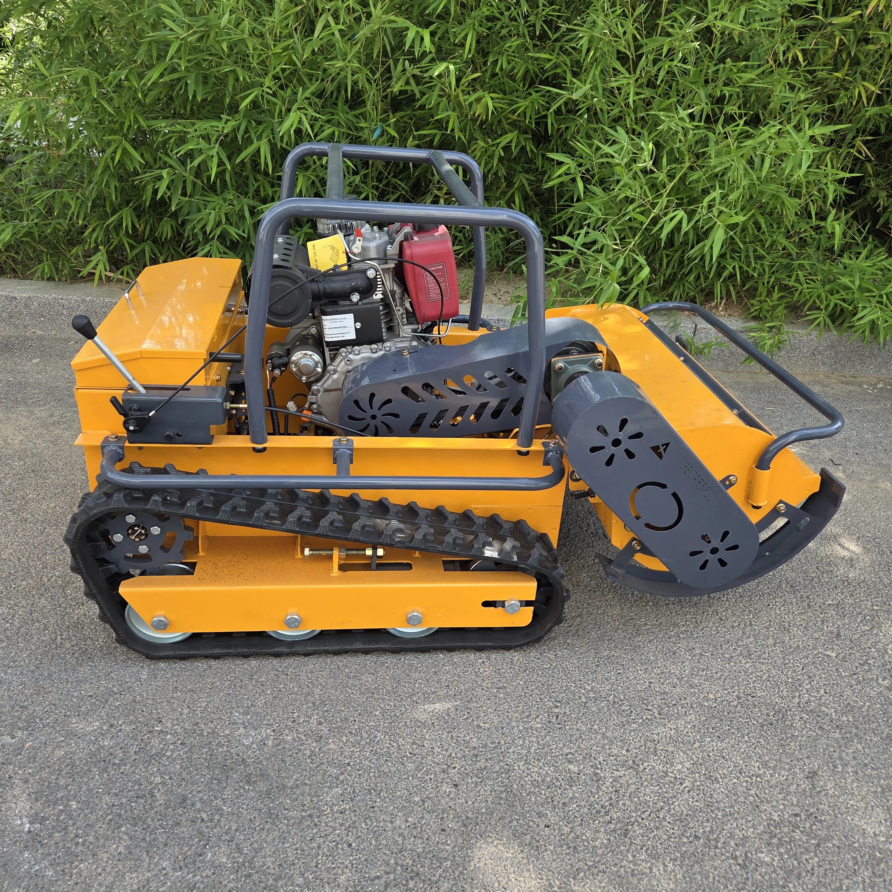 Hot selling diesel powered flail Y-blade lawn mower 800mm all terrain available smart remote control lawn mower