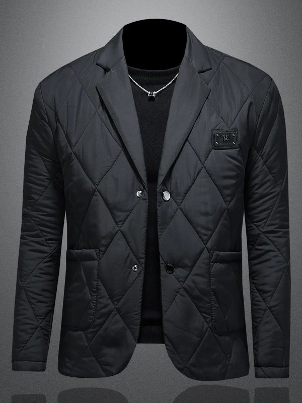 

Мужской повседневный пиджак на флисовой подкладке: легкий, теплый, приталенный, с длинными рукавами, на пуговицах, из полиэстера, для делового и повседневного стиля