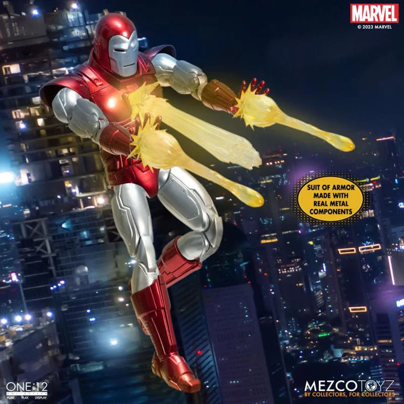 Original Mezco Toyz ONE 12 IRON MAN Silver Centurion edition In Stock Anime Action Collection Figures Model Toys