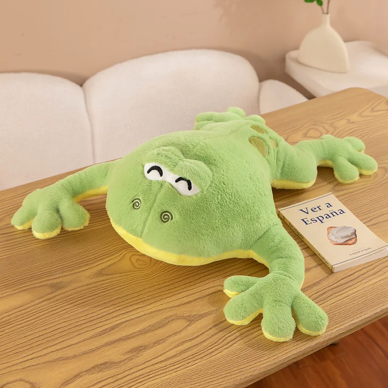 Animal en peluche grenouille Kawaii, oreiller assis de grande taille, jouet pour enfants, cadeau d'anniversaire et de noël, poupée en peluche pour câlin et prix