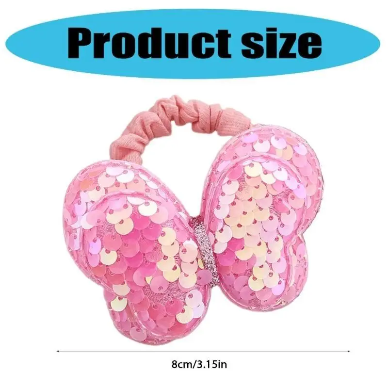 652F ربطة شعر جميلة على شكل كعكة ربطة شعر على شكل فراشة، ربطات شعر على شكل ذيل حصان