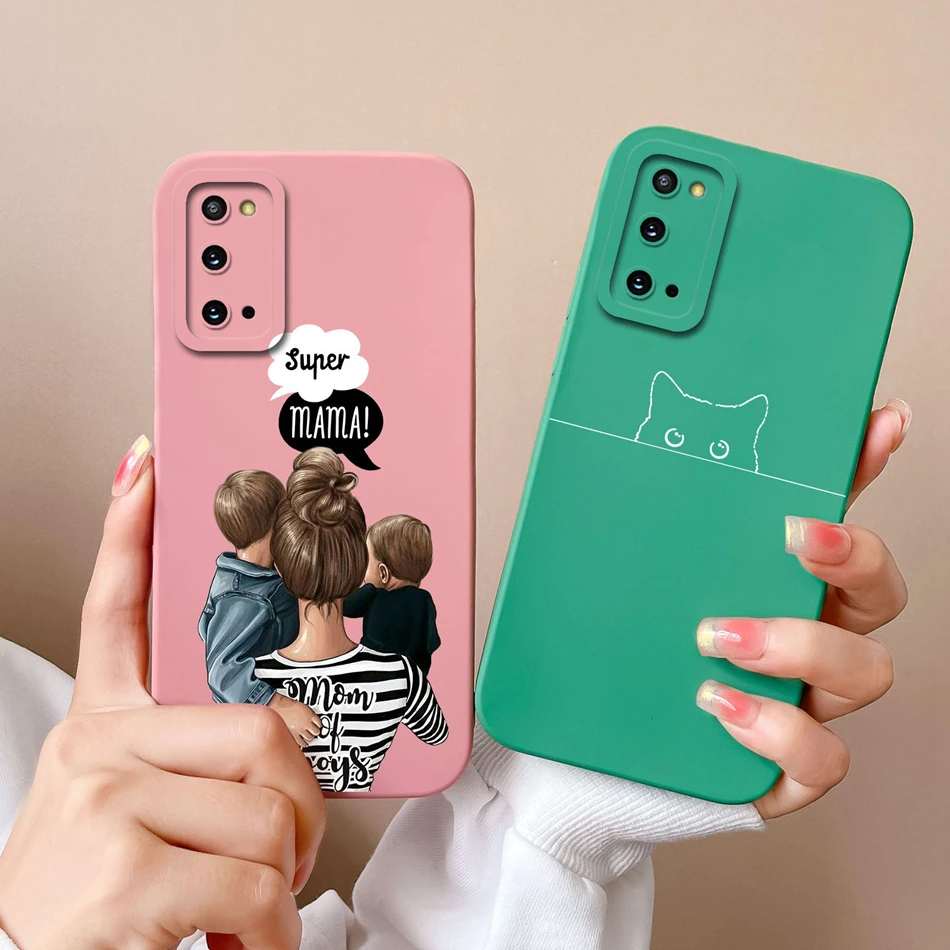 Case For Samsung Galaxy S20 FE Plus Ultra Cute Soft Liquid Silicone Full Protection Bumper For Samsung S 20 GalaxyS20 Coque Gift