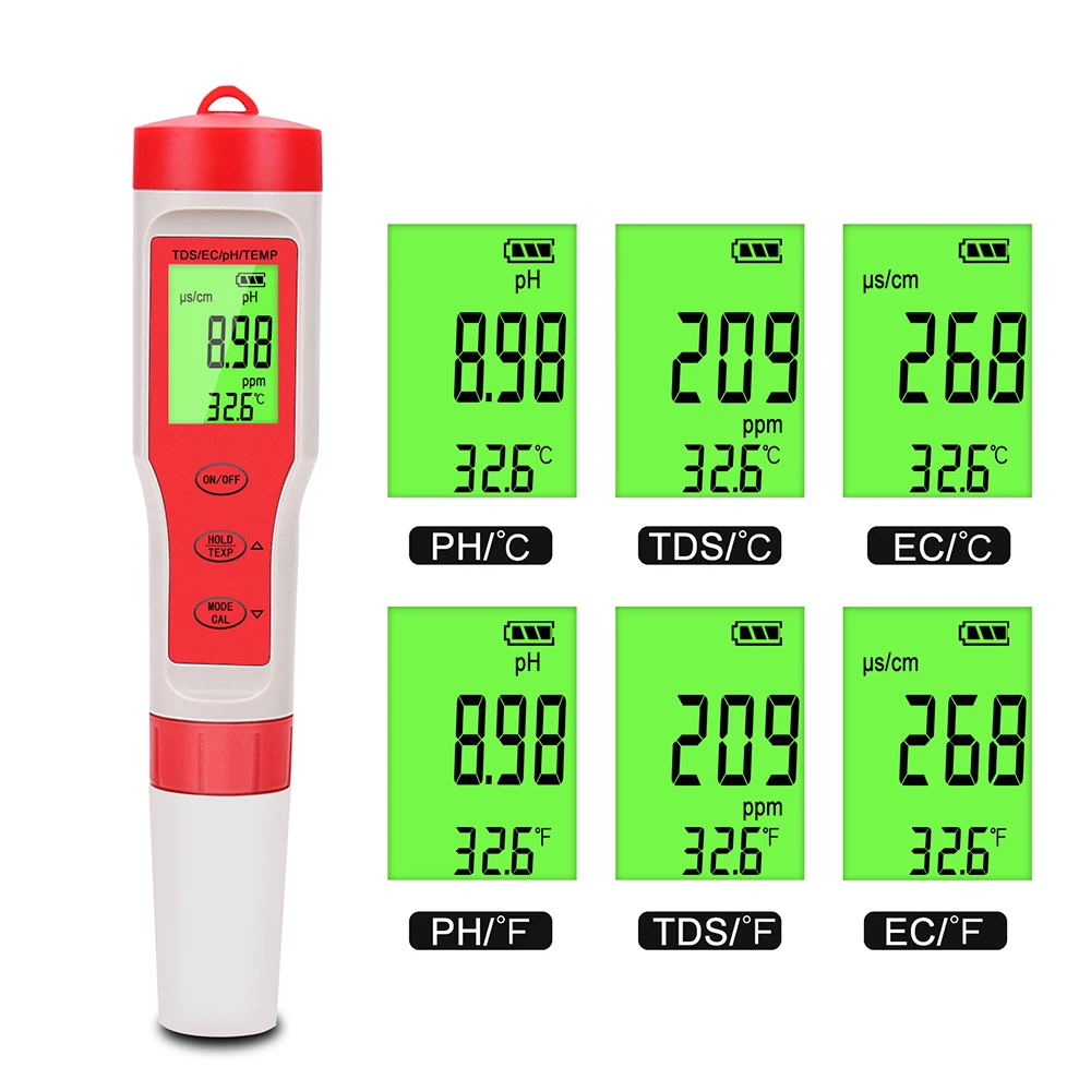 Imagem -04 - Noyafa-testador de Qualidade da Água com Lcd Digital Monitor para Piscinas Água Potável Aquários Aquários em Lcd Tds ce Temp Ez-9908 Ez-9908