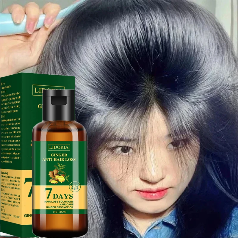 

Hair Growth Oil 7Days Ginger Hair Care Serum Anti Hairs Loss Treatment Repair Damage Scalp Nourish Massage Hair Regrowth Product