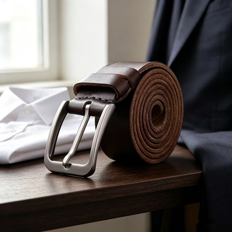 DUGARY Men vintage Leather Belt Metal simplicity Business Fashion Classic brand first layer Cowskin Waist Strap Jeans Men Belt