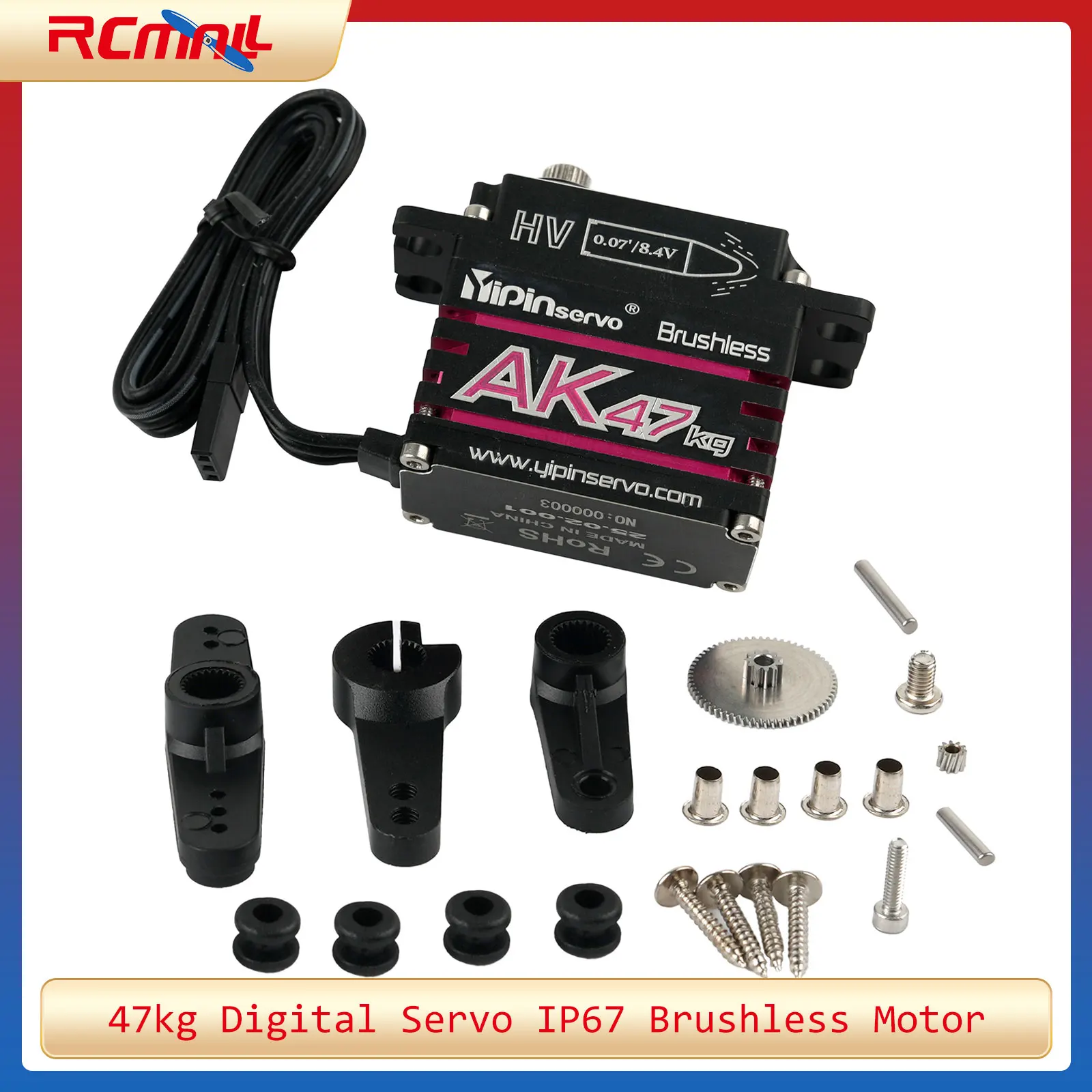 

47 кг цифровой сервопривод с высоким крутящим моментом, водонепроницаемый бесщеточный двигатель IP67, сервопривод с металлической шестерней для робота, радиоуправляемого автомобиля Traxxas TRX4, осевой SCX10