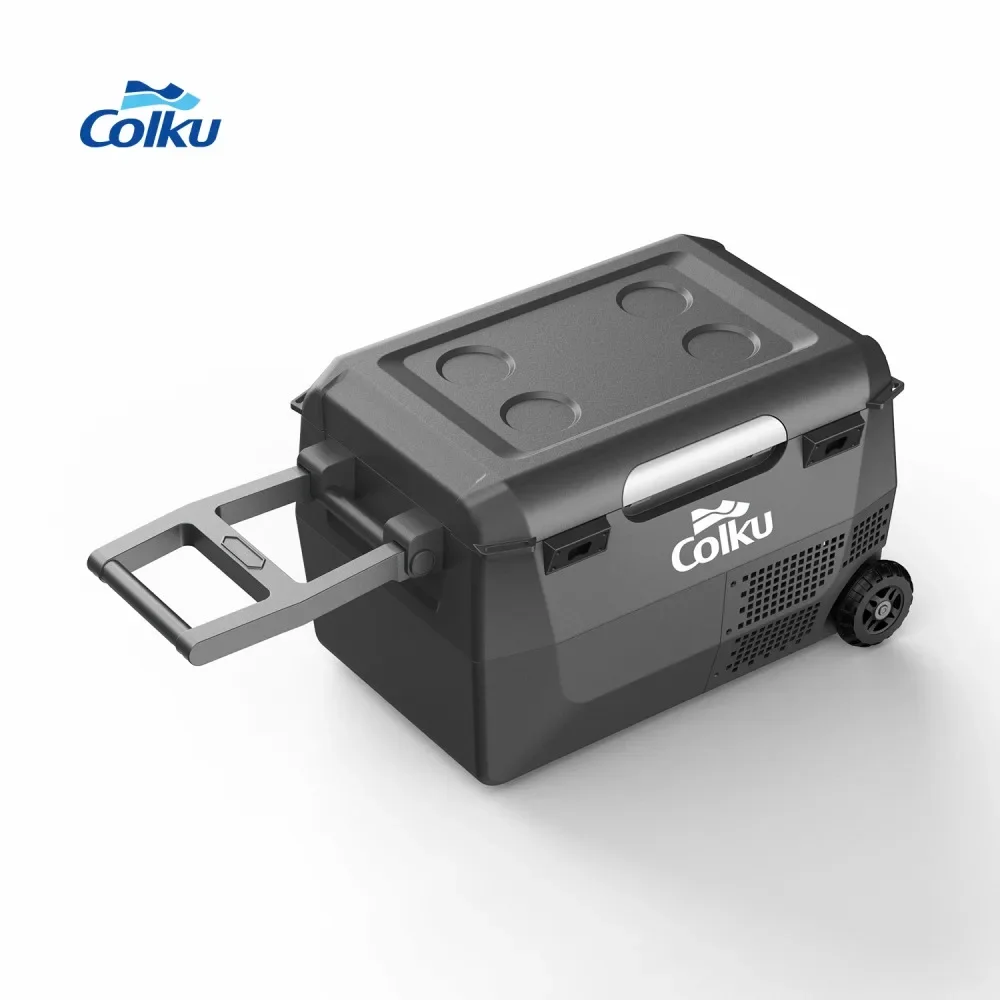 Colku GC26 Mini Outdoor Fridge 12 Volt 26L Portable Freezer Refrigerator with Pull Rod and Wheels