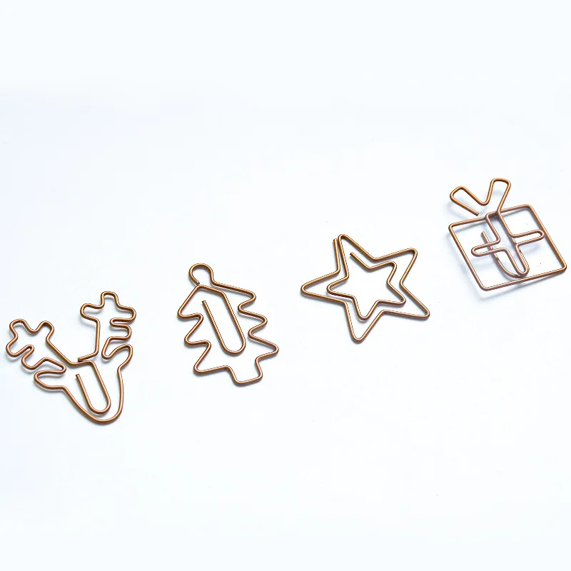 20 шт., металлические зажимы в стиле ретро, мини-рождественская елка, скрепка для бумаг, закладка, переплет для книг, декор для блокнота, канцелярские принадлежности, школьные переплетные принадлежности