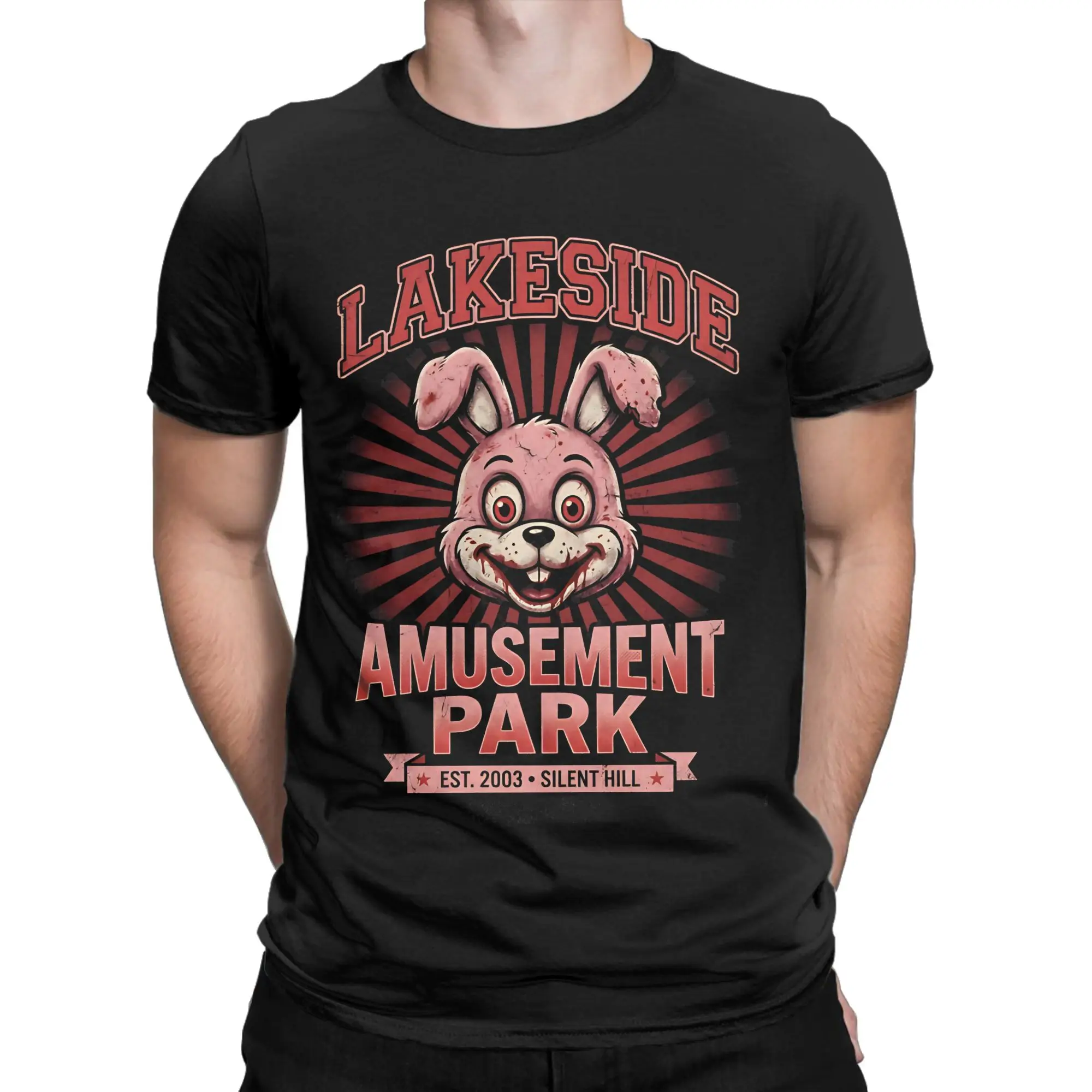 Robbie Rabbit Nurse Silent Hill Remake Horror Novelty T-Shirts Cotton O Neck Plus Size Tees Short Sleeve Y2K Basic Tops