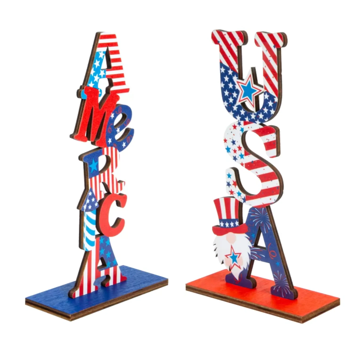 Independence Day  Decorations  Wooden Standings for July 4th Patriotic Family Gathering Decorations