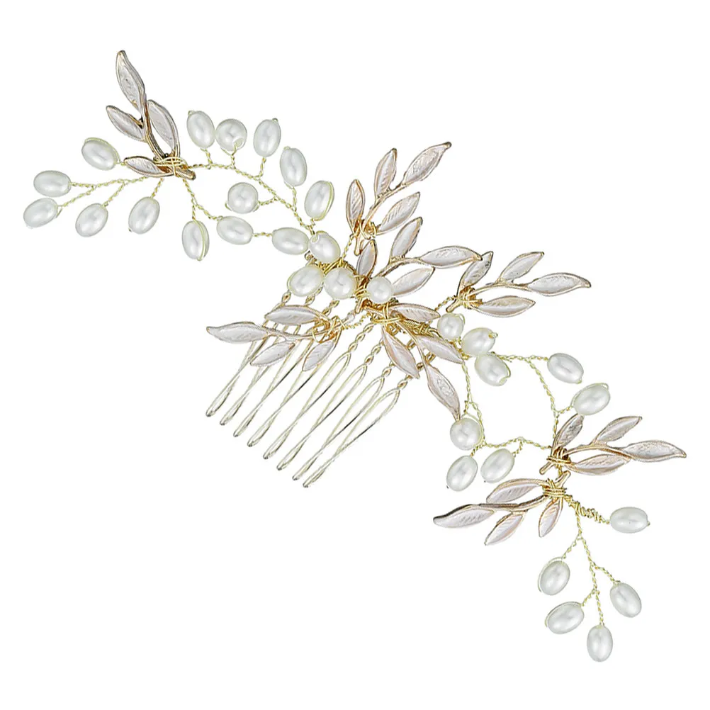 

1Pcs Bridal Alloy Pearl Hair Comb Exquisite Handmade Wedding Party Side Hair Accessory Fashion Hairpin Elegant Headwear