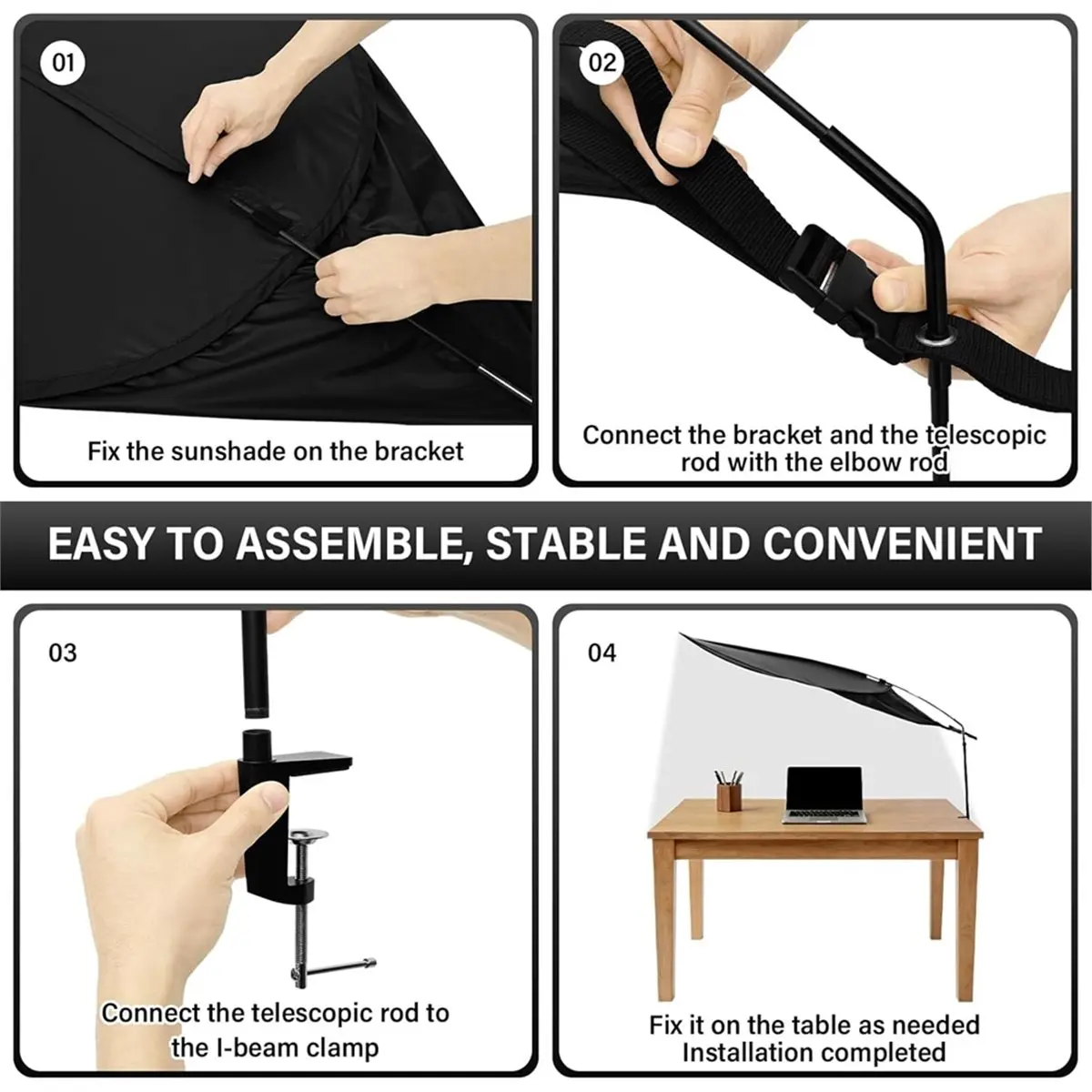 Adjustable Cubicle Desk Shade, 47'' Canopy Essential Cubicle Light Blocker for Partitions to Block Overhead