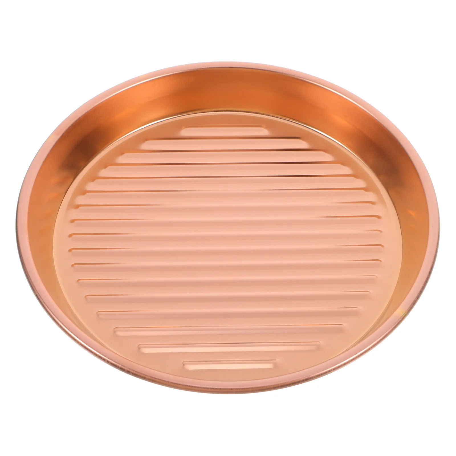 

Barbecue Plate Steak Round Serving Plates Outdoor Grill Dinner Metal Dishes for Food Camping