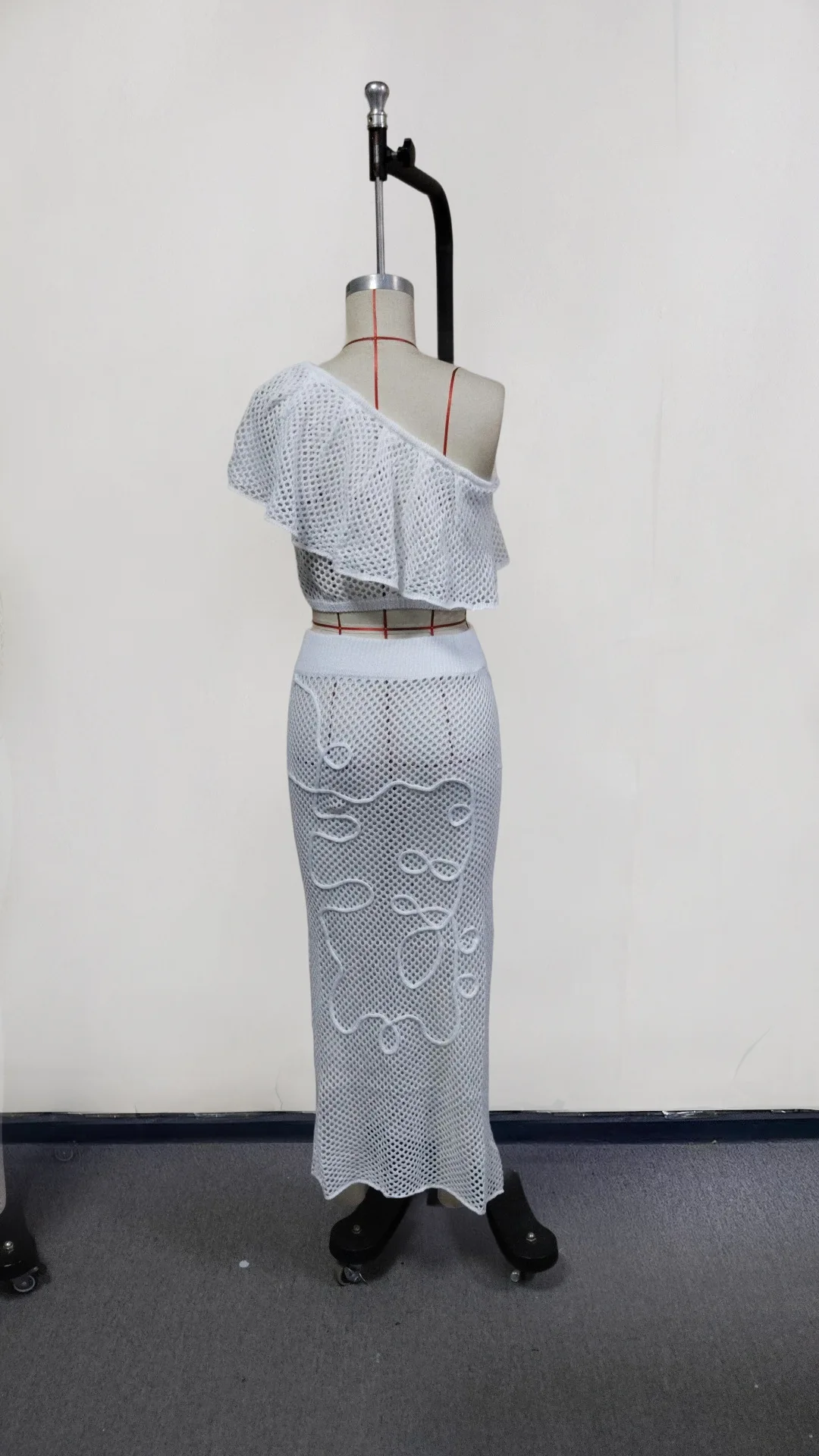 بلون مثير بحر ملابس السباحة التستر متماسكة قطعتين 2026 الصيف المرأة كبيرة واحدة كم الدانتيل متابعة تنورة طويلة مجموعة #4