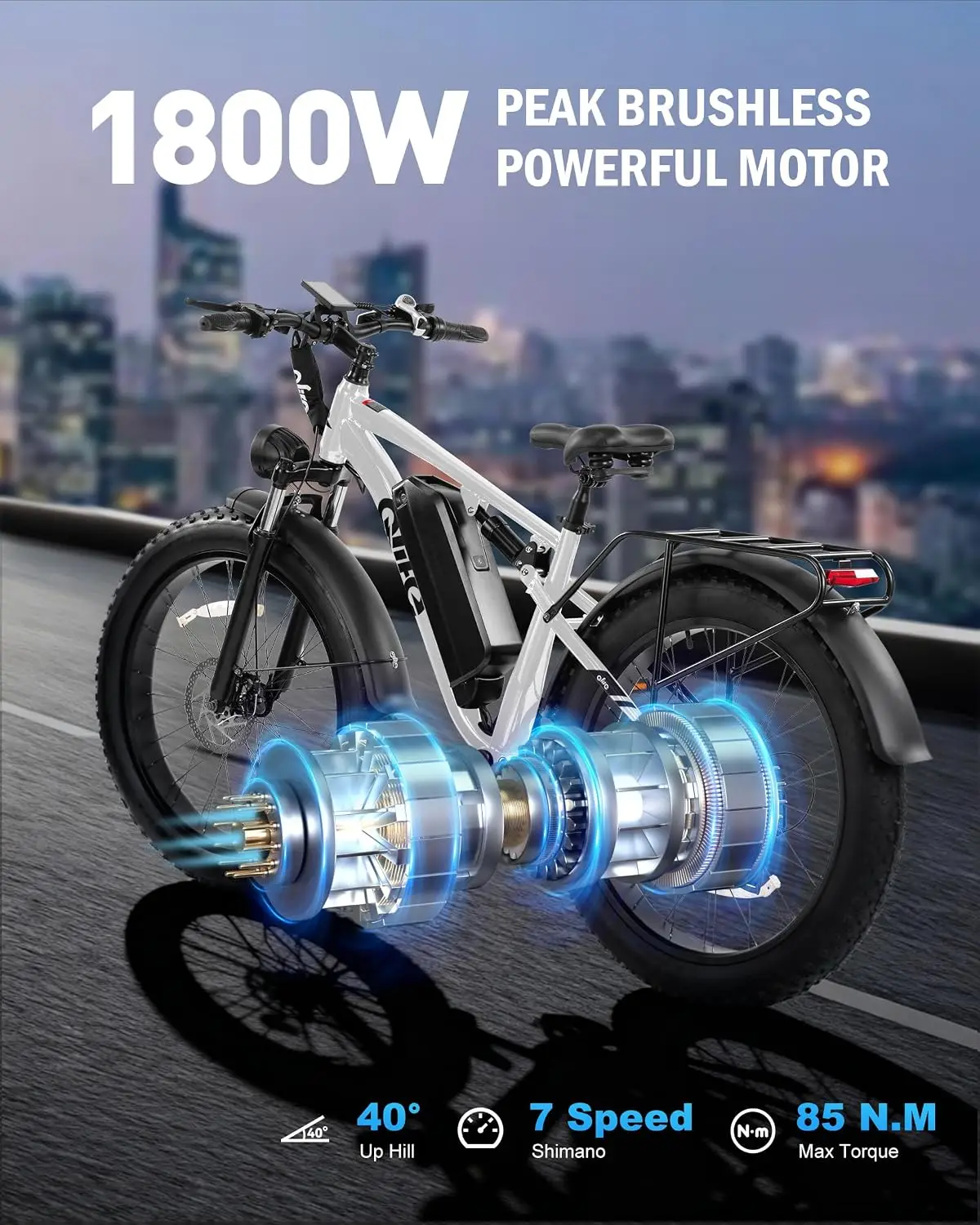Electric Bike for Adults 1800W 48V 20AH Mountain Commuter Bicycle, Customized