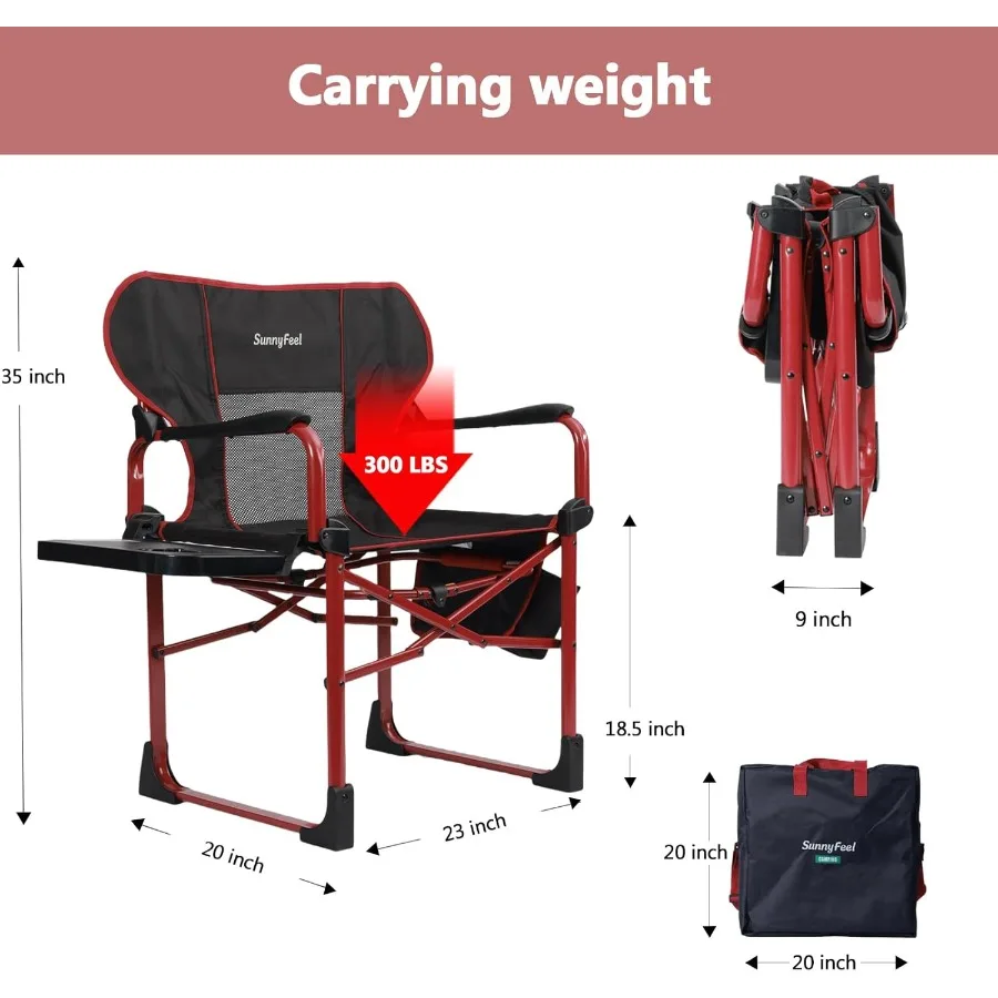 كرسي قابل للطي محمول كبير الحجم من الألومنيوم مع جيب جانبي وطاولة جانبية قابلة للتعديل لرحلة صيد الأسماك على الشاطئ وحفلات الحديقة #3