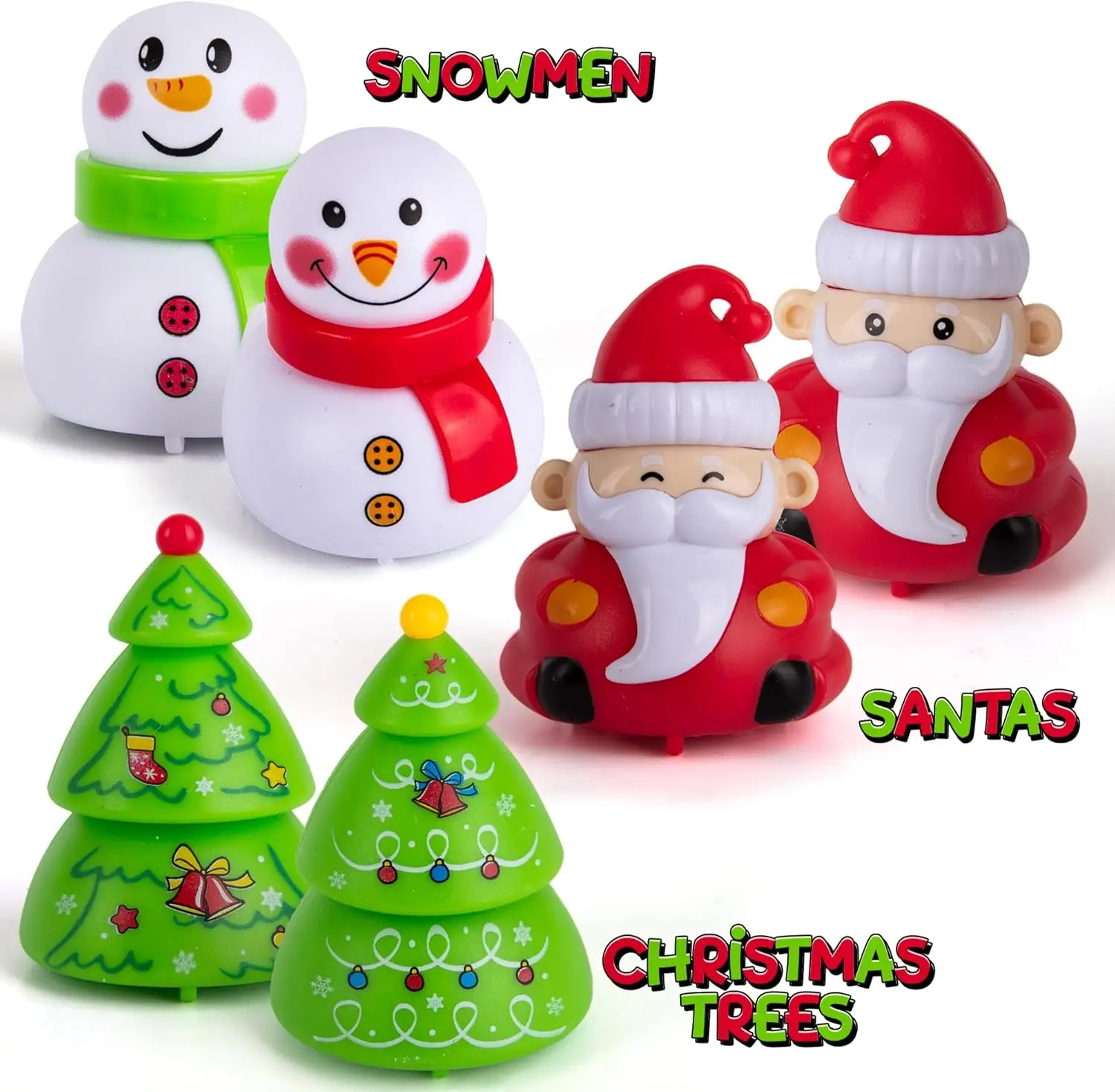 6PCS Christmas Themed  Pull Back Cars Toys for Kids in Xmas Designs -Toddlers gift, Holiday Stocking Stuffers, Goodie Bag Filler