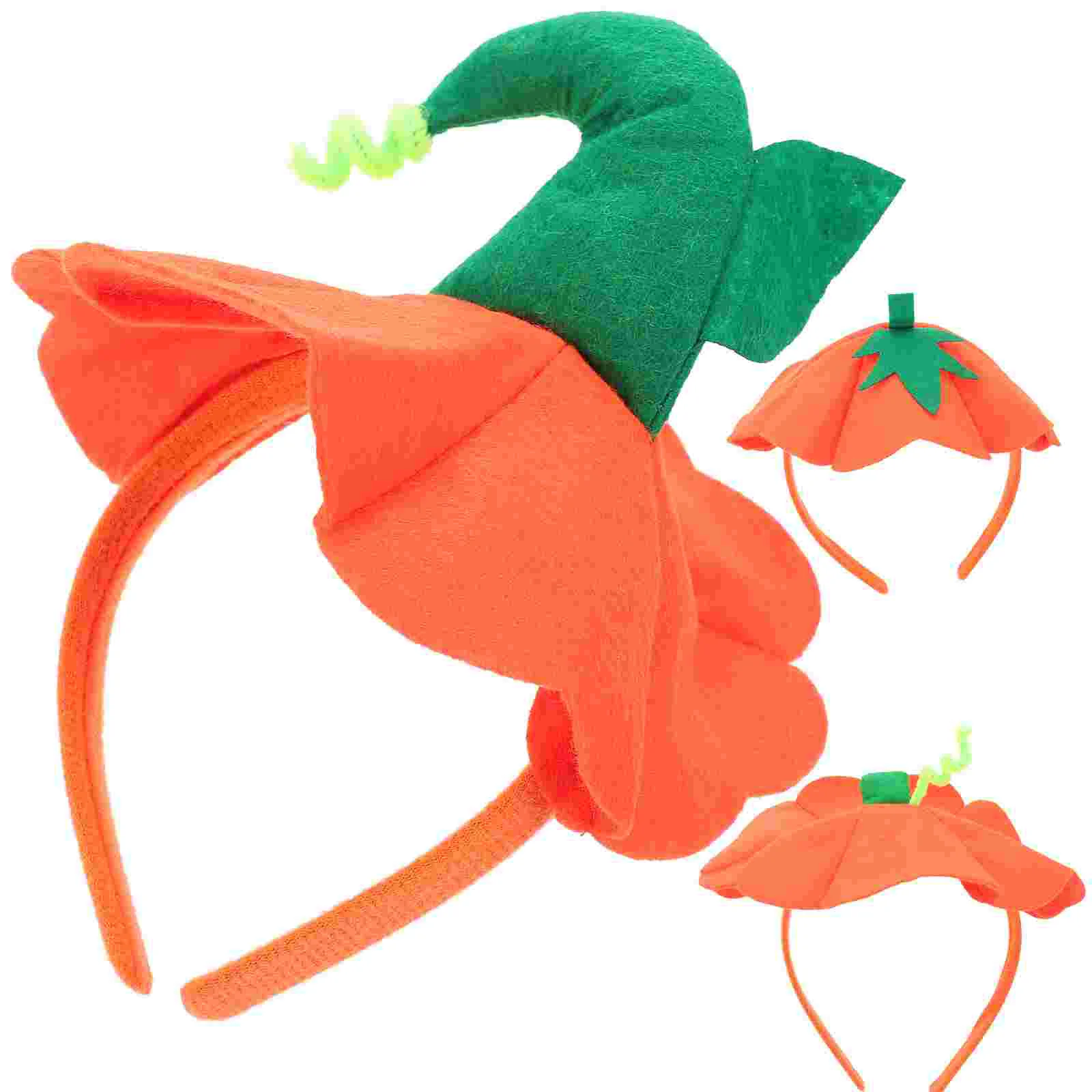 3 Pcs Halloween Pumpkin Hat Men Design Headband Hair Hoop Clothing Costume Prop Child