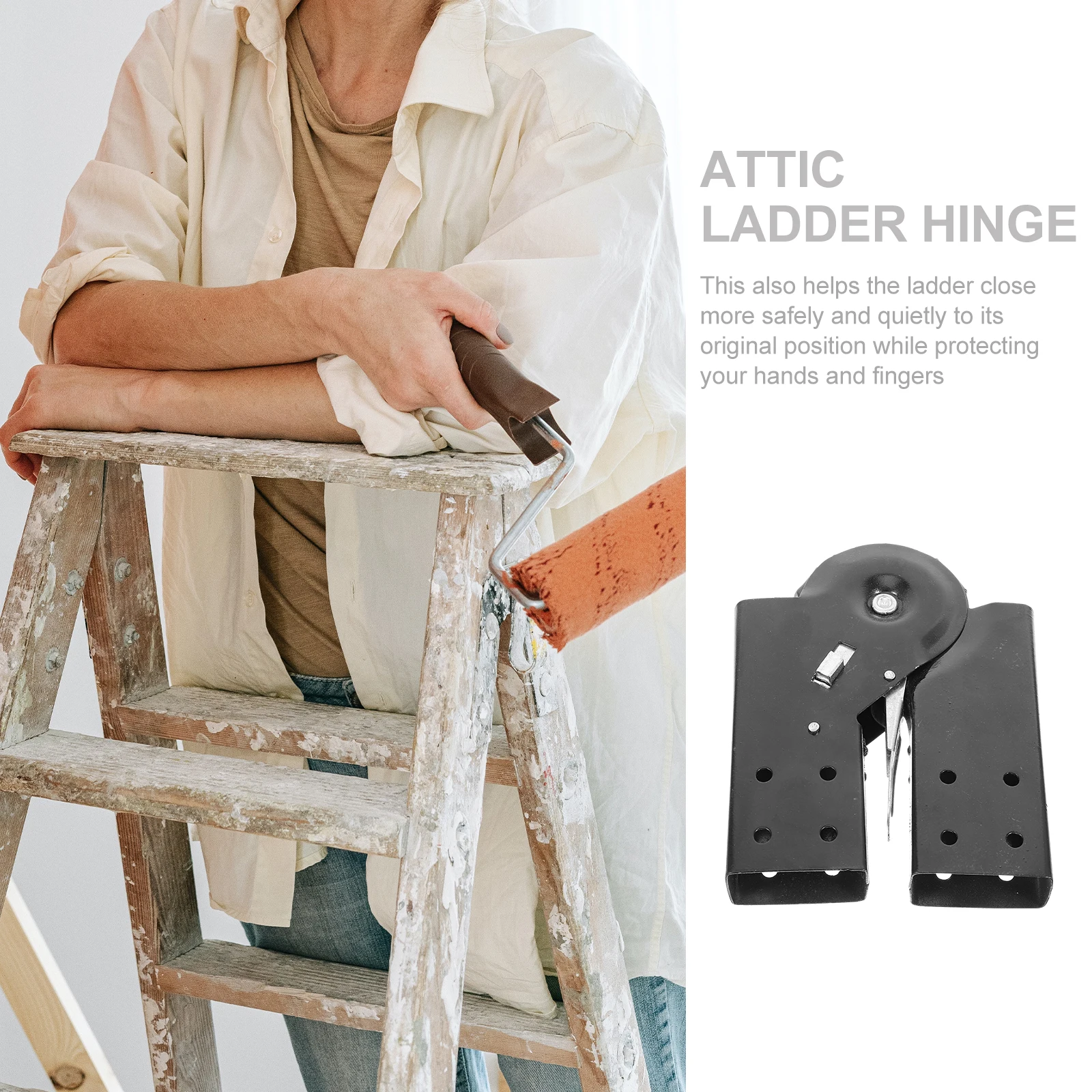 

Ladder Folding Joint Connector Heavy Duty 55mm Step Hinge Small Parts Black Aluminum Construction DIY Project Woodworking Job