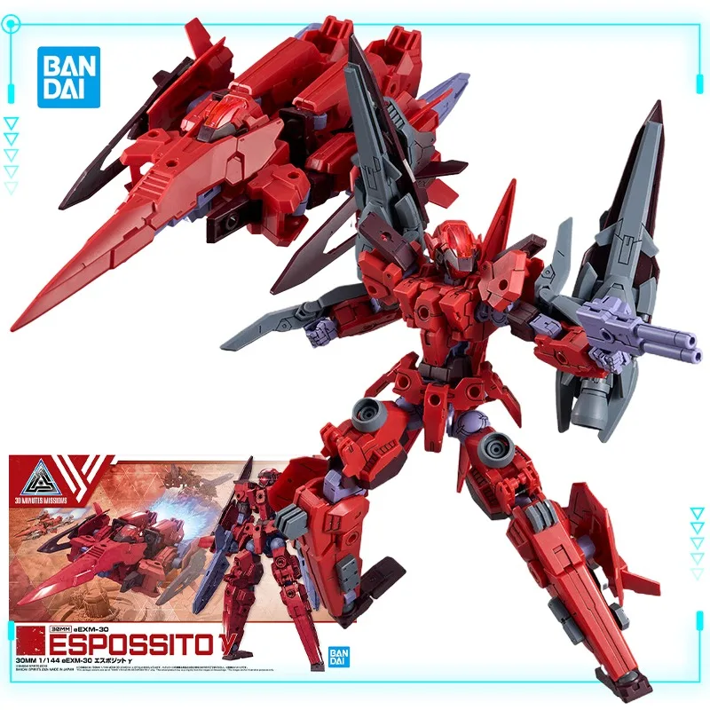 Bandai Original Genuine 30MM 30 Minutes Missions eEXM-30 Espossito γ 1/144 Red Assembly Models Toy Action Figures Gift for Kids