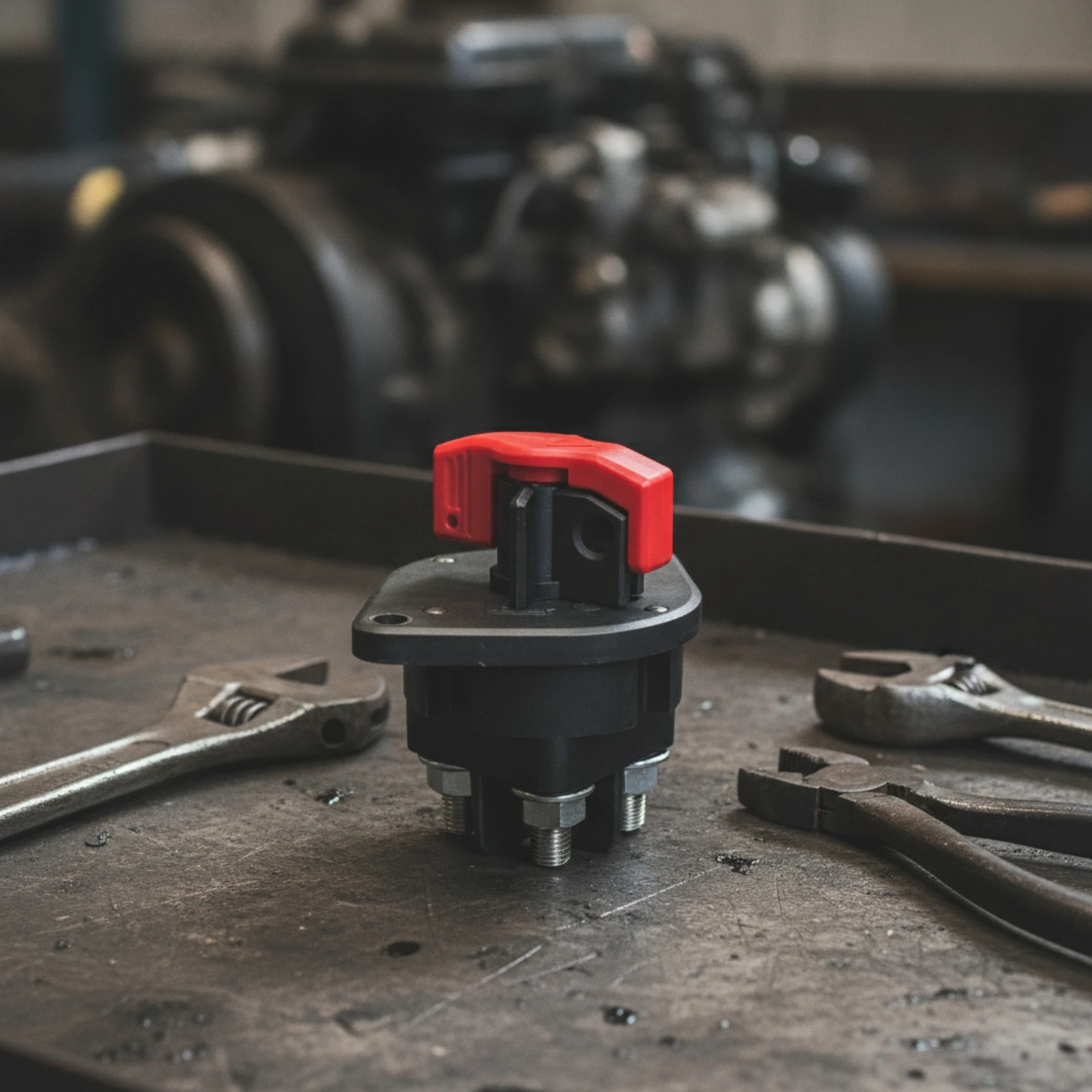 Manual Rotary Battery Disconnect Switch Compact Battery Switch with Rotary Lever Corrosion-Resistant Flame-Retardant