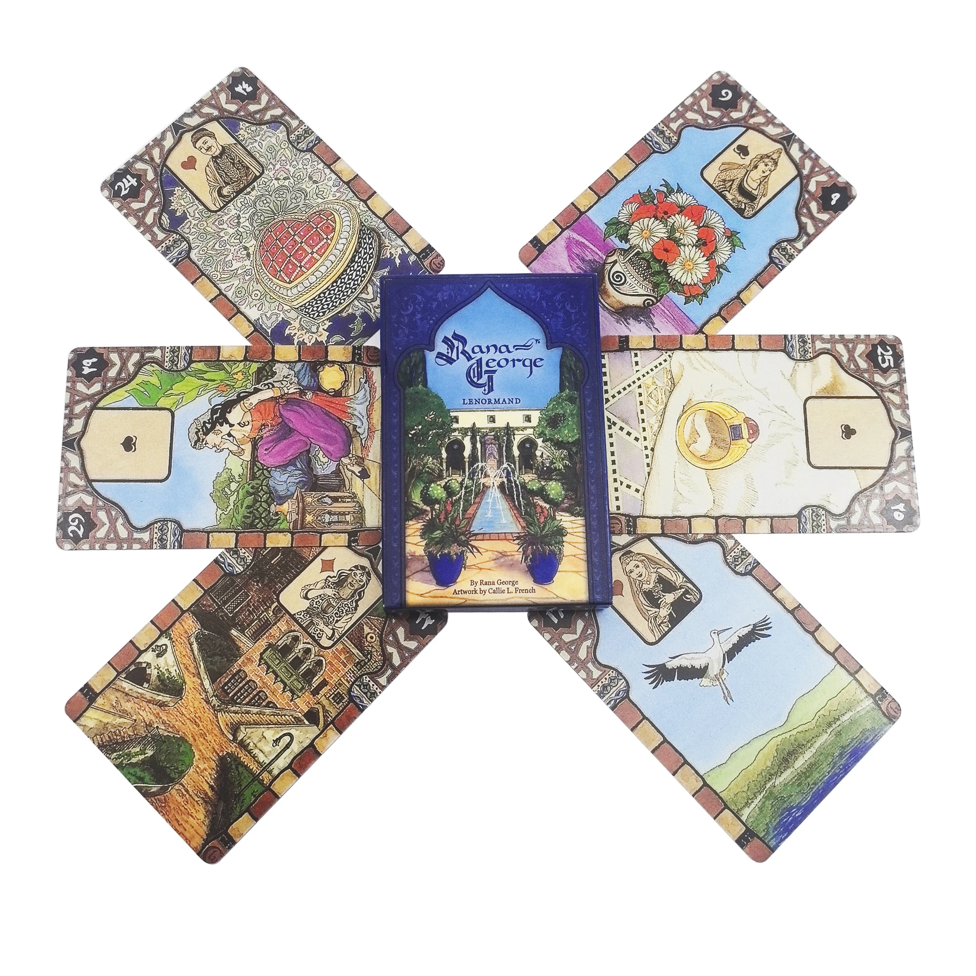

Mini Size Rana George Lenormand Oracle Cards Board Game Deck Divination Tarot Cards Entertainment Family Game Edition Parties