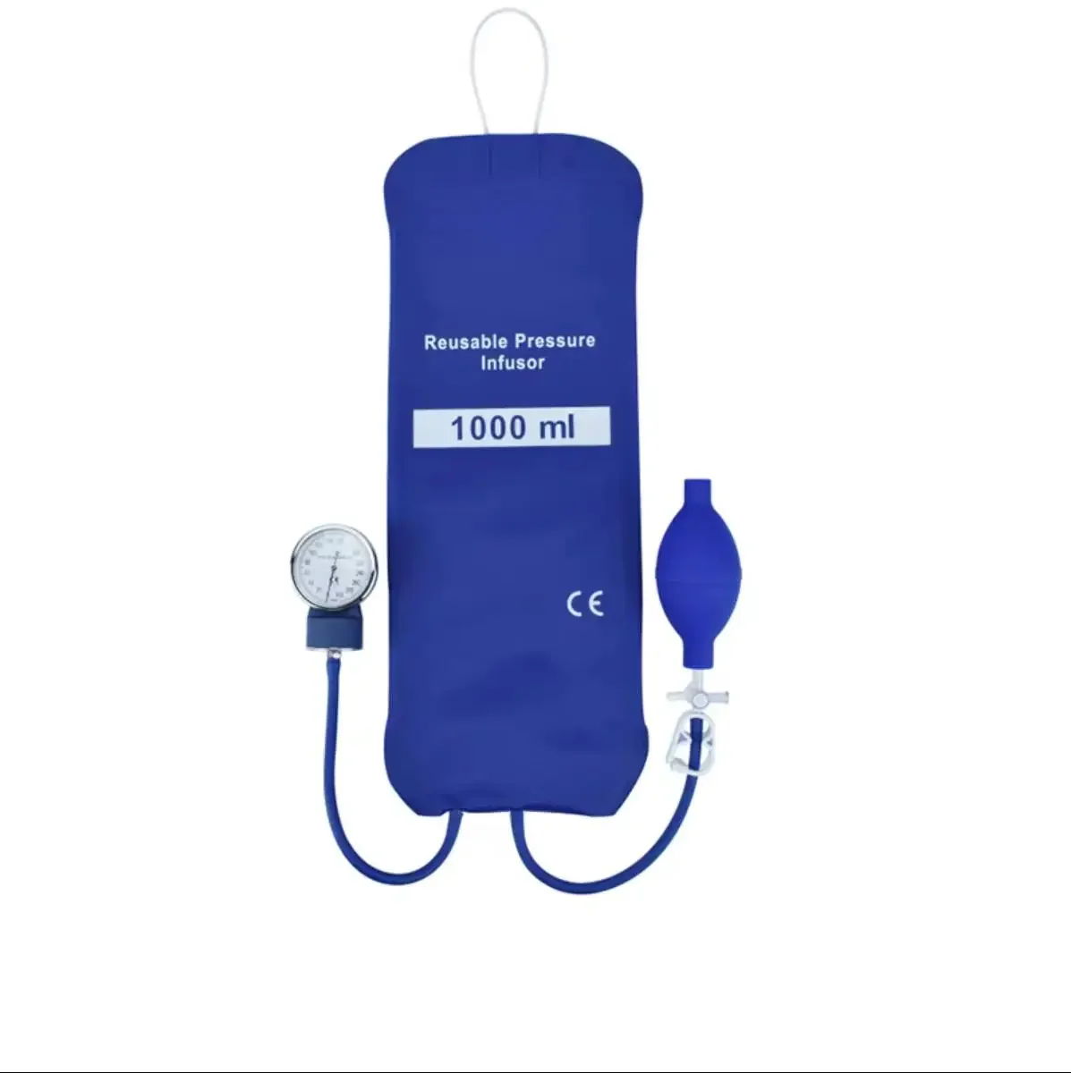 

Reusable Medical Infusion bag Pressure bag 1000 ml with gauge Blue