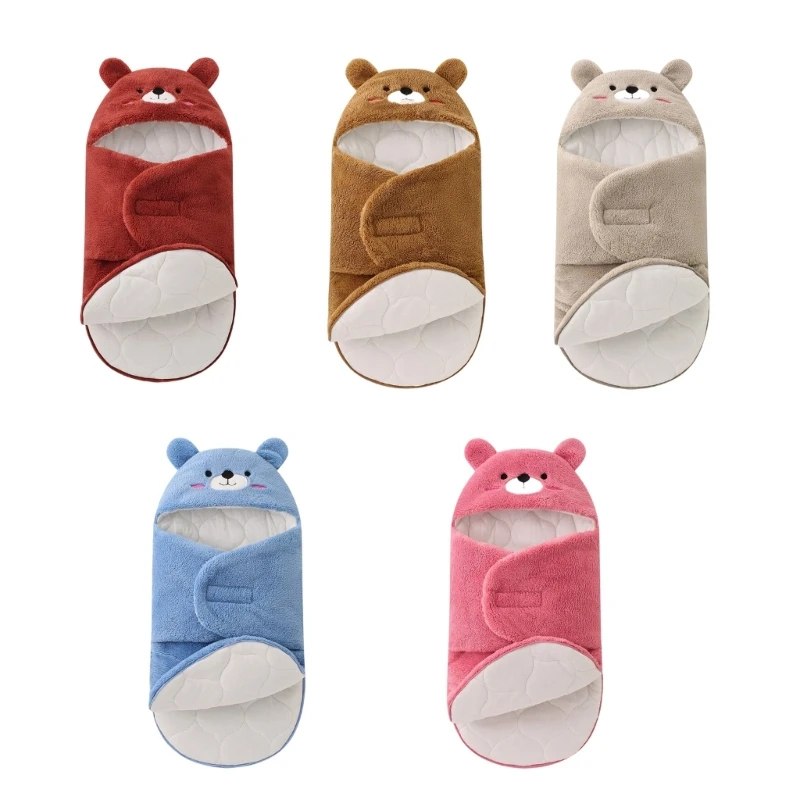 Couverture d'emmaillotage pour bébé, avec fermeture éclair pratique, changement couche facile, serviette enveloppante à ours