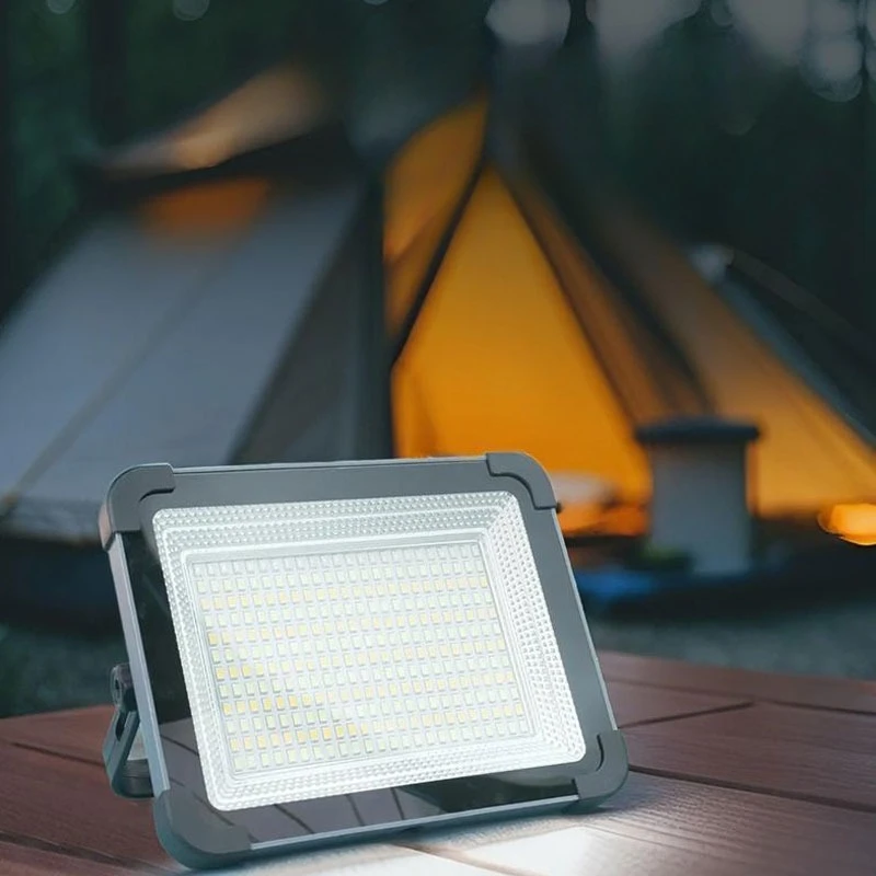 

Солнечный перезаряжаемый рабочий фонарь, портативный прожектор, водонепроницаемая светодиодная лампа для освещения на стройплощадке, для автомехаников, уличный светильник