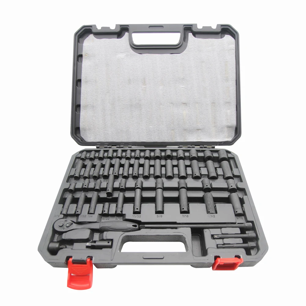 Compact Socket Kit Ratchet Wrench Kit Compact Design Extension Bars Included Socket Connectors Included Sturdy Storage Case