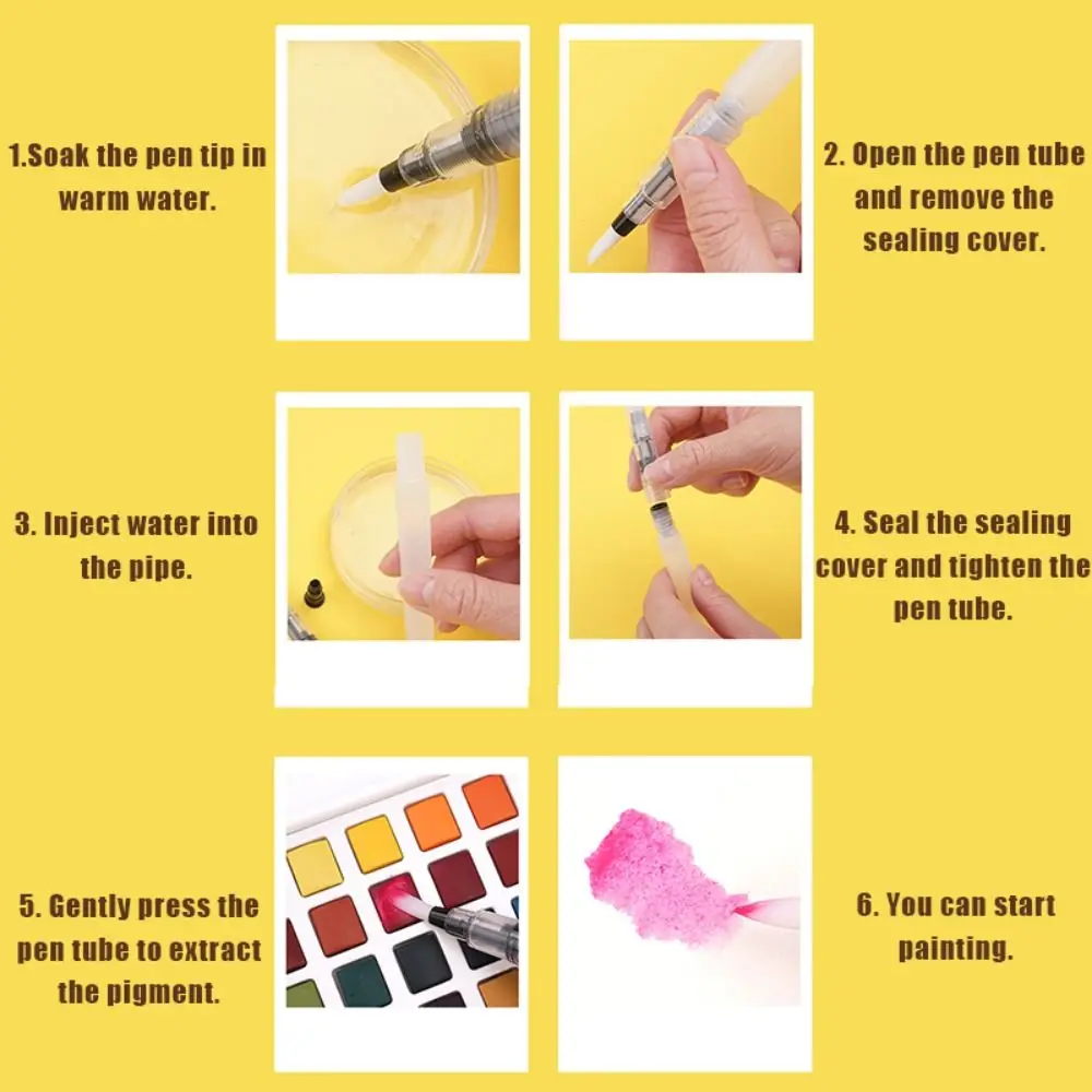 

With Water Brush Pen Watercolor Paint Set 12/18/24/36/48 Colors Solid Watercolor Pigment Painting Pigment Set School