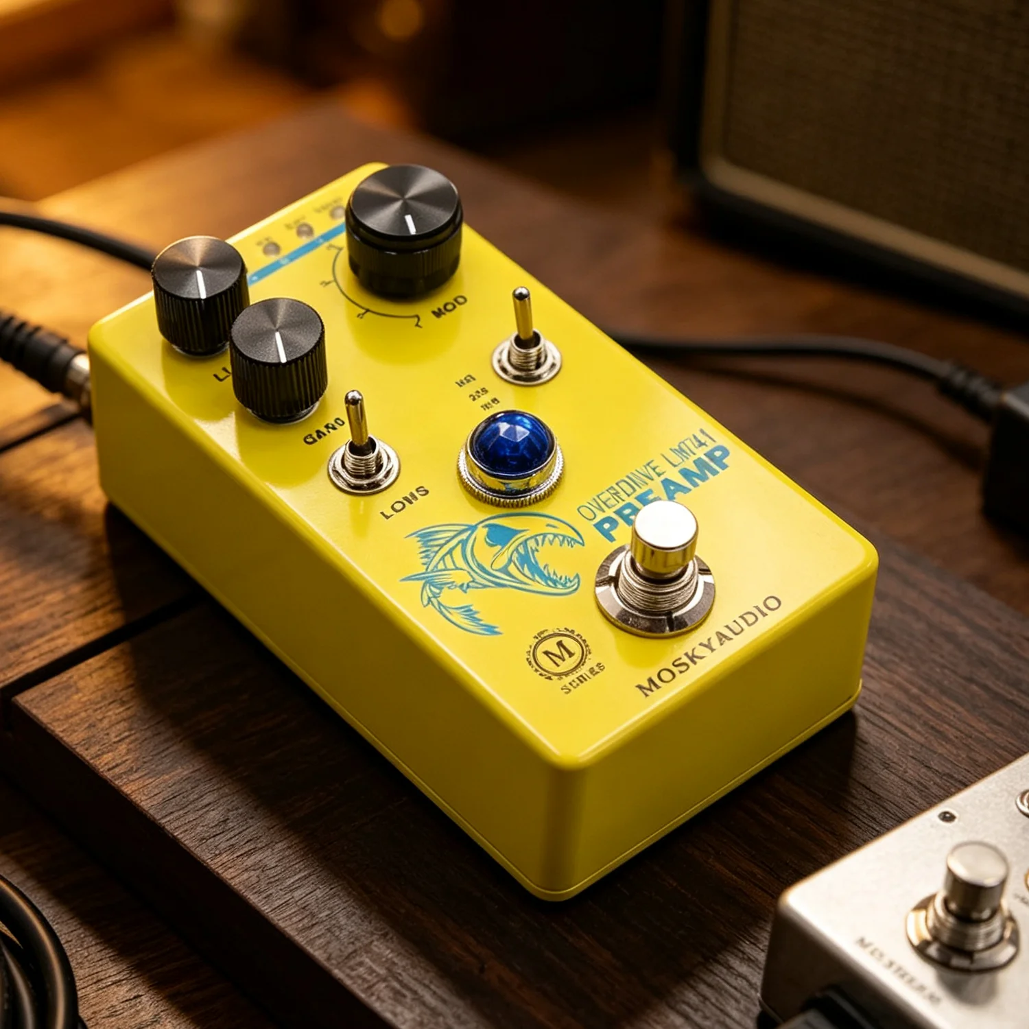 MOSKY LM741 Preamp Guitar Pedal Distortion Overdrive Electric Guitar Effects 4 Modes Button Suitable for Guitar Bass