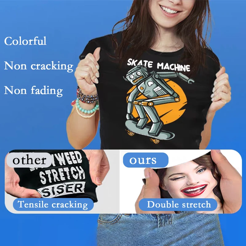 A4 10Pcs Laser Heat Transfer Paper Dark/Light Colours White Laser Printer For DIY T-Shirt Light/Dark Black Fabric Transfer Paper