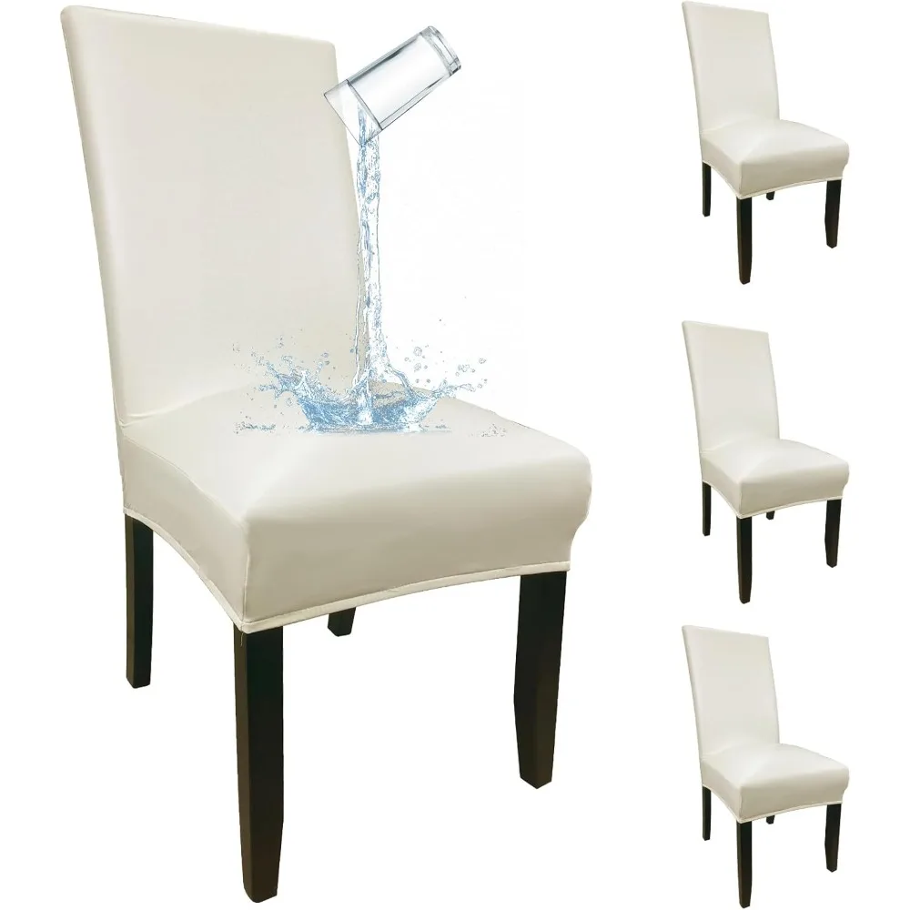 

Набор из 4-х чехлов для обеденных стульев из искусственной кожи — водонепроницаемая защита кухонных стульев от пятен и царапин, мягкие и эластичные