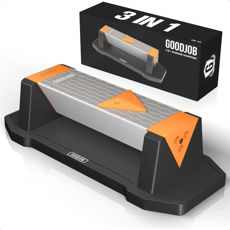 

Diamond Sharpening Stone 3 Side Grit 400 1000 8000 Premium Industrial Diamond Ceramic Whetstone Knife Sharpener Suitable for St