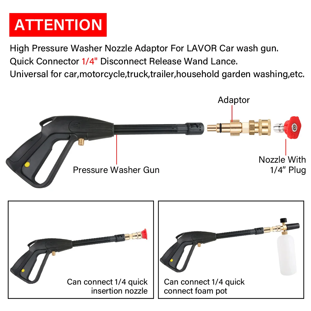 Imagem -03 - Lavadora de Pressão Conector Rápido Liberação Montagem de Pistola para Karcher Bosch ar Azul Lavor Interskol Desconexão Rápida 4